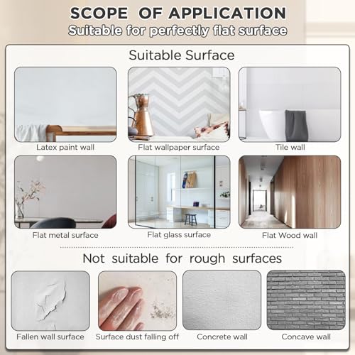 iCAGY Acrylic Full Body Self-Adhesive Shatterproof Mirror | Ultra-Thin, Lightweight, Frameless, Easy Install, Wall Mirror for Home Gym, Bedroom, Closet Door, Rectangle, 16"x 47", 2PCS - size: 47"L x 16"W Rectangle