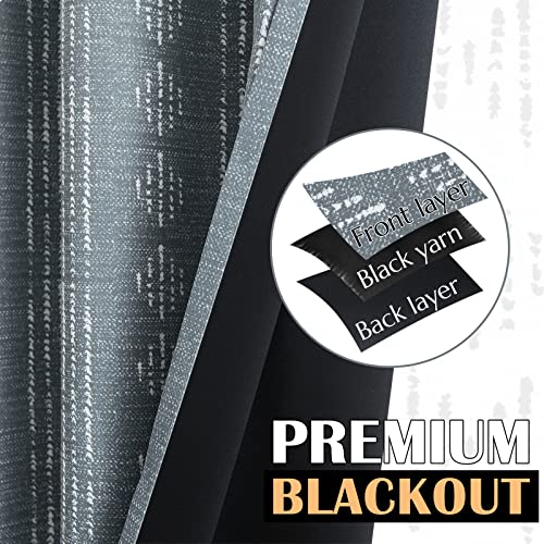 jinchan Boho Blackout Curtains 63 Inch Length for Bedroom Living Room | White on Grey Geometric Grommet Curtains Room Darkening Thermal Insulated Window Treatments 2 Panels - color: Boho | White on Grey, size: 52"W x 63"L (Pack of 2)