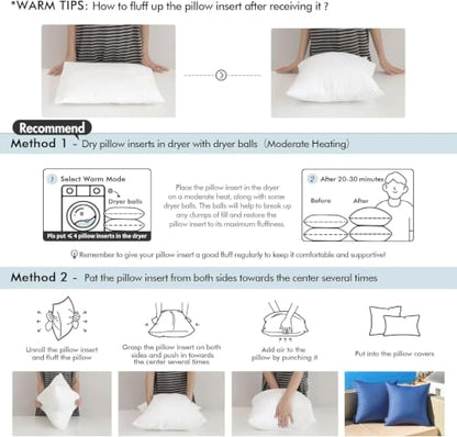 MIULEE Pack of 2 20x26 Inch Outdoor Pillow Inserts | Water-Resistant Decorative Premium Rectangle Pillow Stuffer Sham for Porch Swing Couch Sofa Cushion Patio Furniture - size: 20x26 Inch