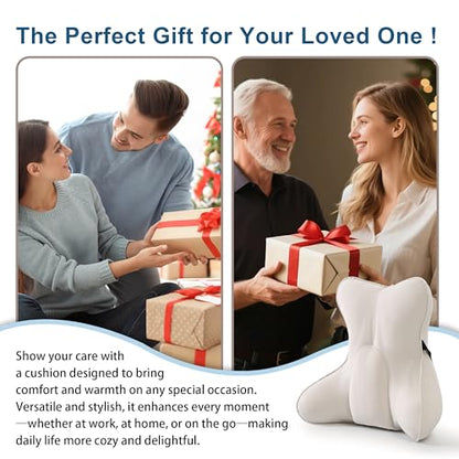 Lumbar Support Pillow(Pat. Pend) – Multi-Functional Ergonomic Back Cushion for Sofa Chair, Car Seat & Sofa, Reading Pillow with Firm Multi-Zone Support to Relieve Lower Back Pain, Misty White - color: Misty White