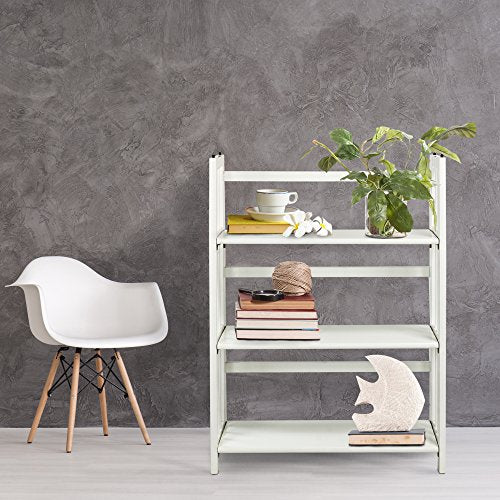Casual Home 3-Shelf Folding Stackable Bookcase (27.5" Wide)-White - color: White, size: 3-Shelf Stackable