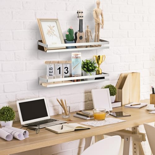 Lallisa 2 Pieces Stainless Steel Shelf Bathroom Shower Floating Shelves Wall Mounted Shower Caddy Basket Shelf Storage Organizer Shelves for Bathroom, Kitchen, Living Room(19.69 Inches/ 50 cm,Silver) - color: Silver, size: 19.69 Inches/ 50 cm