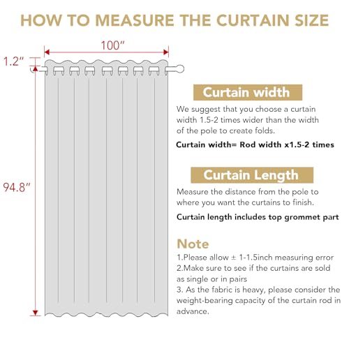 H.VERSAILTEX Blackout Curtains Durable Thick Textured Polyester Blackout Patio Door Curtain Anti Rust Grommet Extra Wide Sliding Door Curtain Panel, W100 x L96 inch - Natural - color: Natural, size: 100"W x 96"L (Pack of 1)