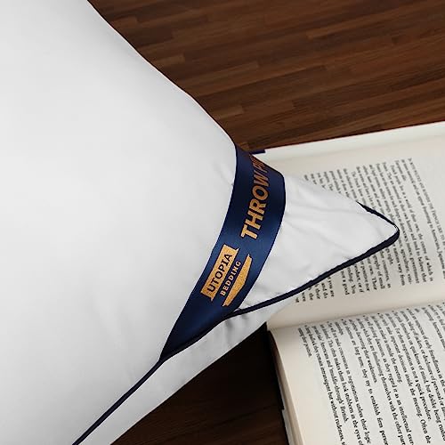 Utopia Bedding 12x12 Throw Pillow Inserts, Decorative Pillows, Pack of 4 | Piping Throw Pillows, Plush & Supportive, Aesthetic Cushion Sham Stuffer for Sofa, Office, Couch & Bed, Set of 4, White - size: 12x12 Inch