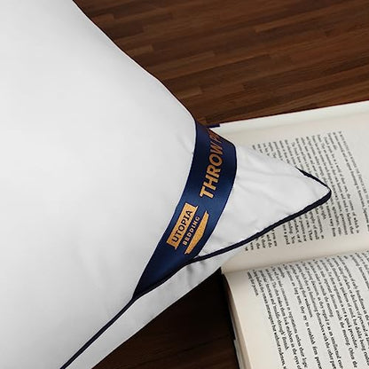 Utopia Bedding 12x12 Throw Pillow Inserts, Decorative Pillows, Pack of 4 | Piping Throw Pillows, Plush & Supportive, Aesthetic Cushion Sham Stuffer for Sofa, Office, Couch & Bed, Set of 4, White - size: 12x12 Inch