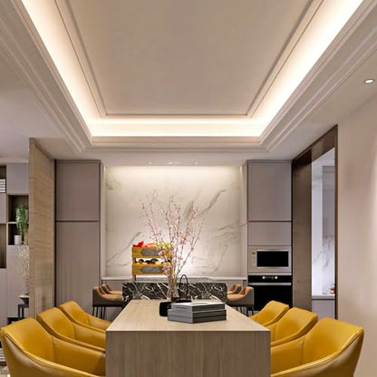 Maxxima 72 in. Hardwired LED Under Cabinet Strip Light, 2760 Lumens, 3000K | Warm White, Kitchen and Living Room 120V White Cove Lighting, No Power Supply Needed - size: 72 Inch