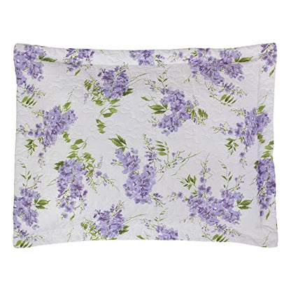Laura Ashley – Twin Quilt Set, Soft & Lightweight Bedding with Matching Sham, Reversible Floral Room Decor, College Dorm Room Essentials (Keighley Purple) - size: Twin
