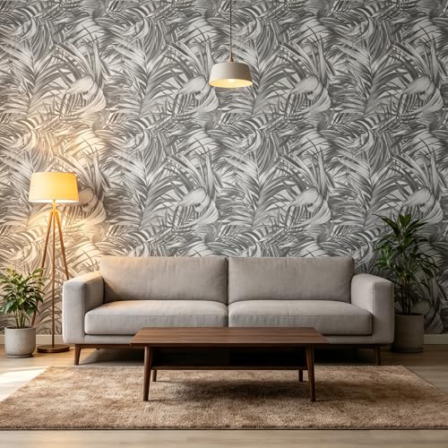 Tropical Palm Leaves Peel and Stick self Adhesive Wallpaper - 128''x32'' - color: X03, size: 128"x32"