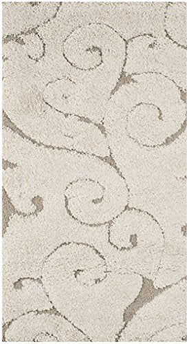 SAFAVIEH Florida Shag Collection Accent Rug - 2'3" x 4', Cream & Beige, Scroll Design, Non-Shedding & Easy Care, High-Low Plush Pile, Ideal for Bedroom, Foyer, Hallway (SG455-1113) - color: Cream/Beige, size: 2'3" x 4' (Rectangular)