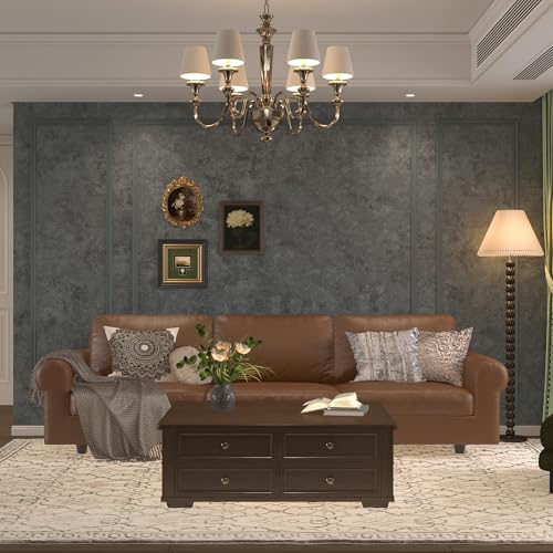 3yecao 16"×354" Thick Grey Concrete Wallpaper Peel and Stick Waterproof Glossy Industrial Gray Concrete Contact Paper Vinyl Wrap Self Adhesive Cement Tile Sticker for Bedroom Bathroom Office Gym Walls - color: Light Blue Grey, size: 16" x 354"
