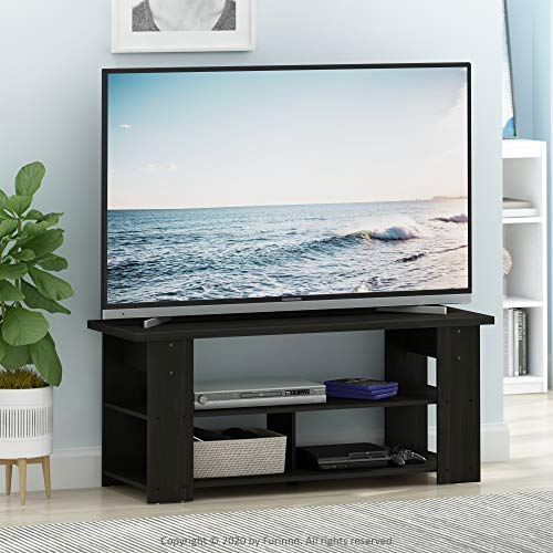 Furinno Jaya TV Stand, Espresso, 50 | Open Back TV Console for TV up To 55 Inch, Easy Assembly, for Living Room, Bedroom - color: Espresso, style: 50 Inch, Panel