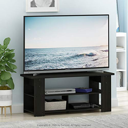 Furinno Jaya TV Stand, Espresso, 50 | Open Back TV Console for TV up To 55 Inch, Easy Assembly, for Living Room, Bedroom - color: Espresso, style: 50 Inch, Panel