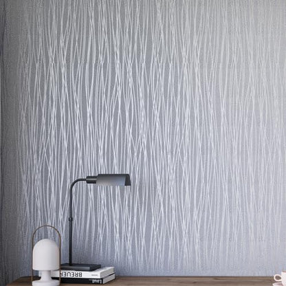 mamonhome Silver Gray Peel and Stick Wallpaper, Three-Dimensional Stripe Design Non-Woven Self-Adhesive Removable Renter Friendly Wallpaper, for Livingroom, Bedroom, Kitchen, Bathroom, 20.8" x 393" - color: modern stripes