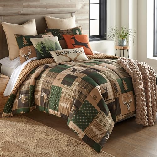 Donna Sharp Green Forest Queen Comforter Set, 90" x 90" | Includes 1 Comforter and 2 Standard Shams, Machine Washable - color: Green Forest, size: Queen