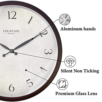 12" Silent Modern Farmhouse Wall Clock, Oil Rubbed Bronze | Battery Operated, Regular Arabic Numeral, Accurate & Easy to Read for Living Room, Bedroom, Kitchen & Home Office - color: Oil Rubbed Bronze, size: 12 Inch