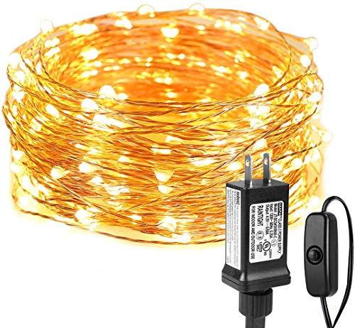 LE LIGHTING EVER String Lights 33ft with 100 LEDs, Waterproof Copper Wire Lights, Outdoor & Indoor Decorative Fairy Lights for Bedroom, Patio, Garden, Party, Wedding, Christmas and More | Warm White 3000K, Thin Copper Wire, Waterproof, Steady-on, Indoor O