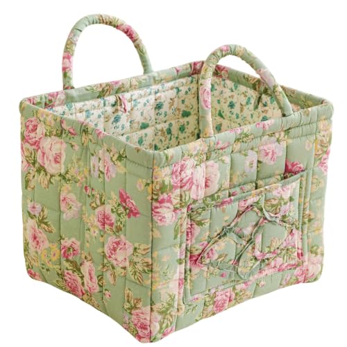 vctops Boho Fabric Quilted Storage Basket for Organizing, Basket Organizer Gift Baskets with Handles, Storage Bins for Toys, Books, Towels, and Clothes, Collapsible Fabric(Pattern K,13"x10.6"x10") - color: Pattern K