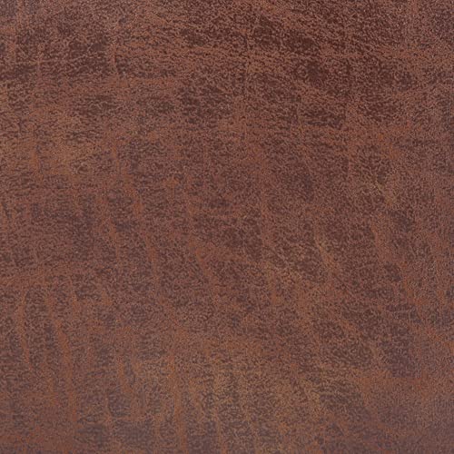 SIMPLIHOME Carlson Ottoman Bench - 45 inch Wide Upholstered Vegan Leather Rectangle Ottoman in Distressed Saddle Brown, Mid Century Modern Bench for Bedroom or Living Room with Padded Seat - color: Brown, style: Ottoman Bench
