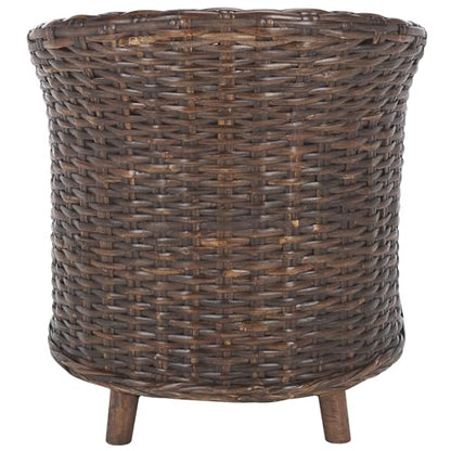 Safavieh Home Collection Omni Honey Barrel Chair - color: Brown/Black White Cushion
