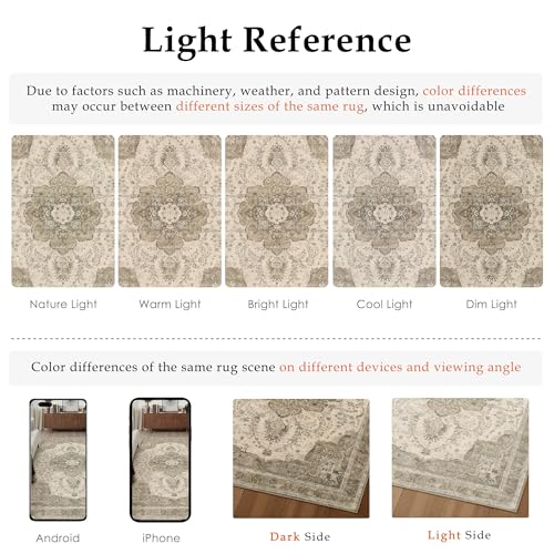 2x6 Washable Runner Rug Brown Non Slip Distressed Carpet | Low Pile,Lightweight,Stain Resistant,Durable,Hallway,Kitchen,Bathroom,Front Door,Beside Bed - color: B Brown, size: 2' x 6' (Runner)