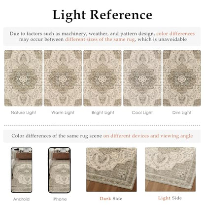 2x6 Washable Runner Rug Brown Non Slip Distressed Carpet | Low Pile,Lightweight,Stain Resistant,Durable,Hallway,Kitchen,Bathroom,Front Door,Beside Bed - color: B Brown, size: 2' x 6' (Runner)