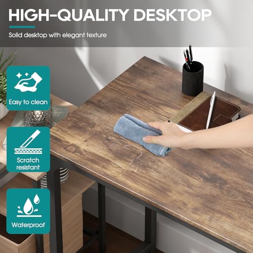 BestOffice Computer Desk,Home Office Desk, Modern Simple Style for Home Office Study Writing (Brown, 39 Inch) - color: Brown, size: 39 Inch