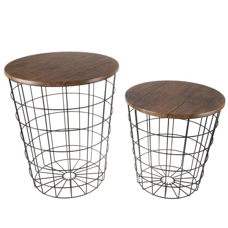 Modern Nesting end Tables with Storage