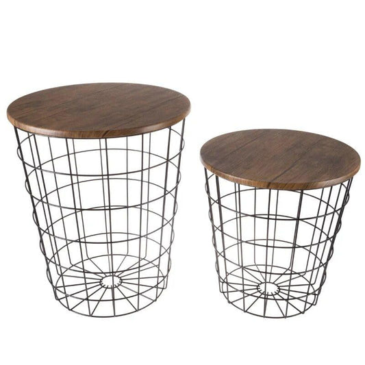Modern Nesting end Tables with Storage