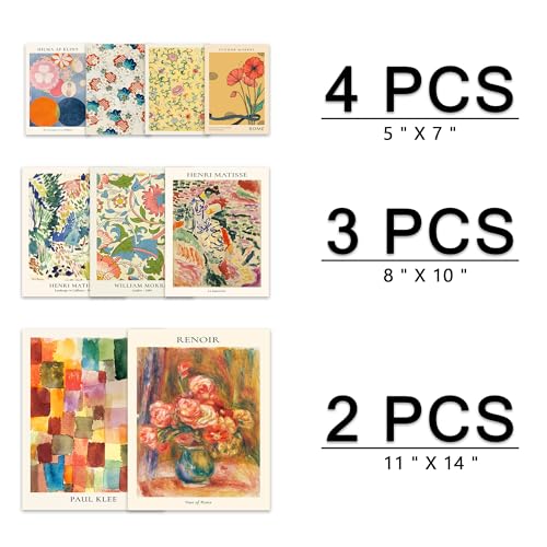 Colorful Eclectic Wall Art Poster Prints,Set of 9 Abstract Wall Decor for Dorm Bedroom,Trendy Aesthetic Pictures for Teens Boys Girls, Maximalist Posters Wall Decorations - color: Colorful