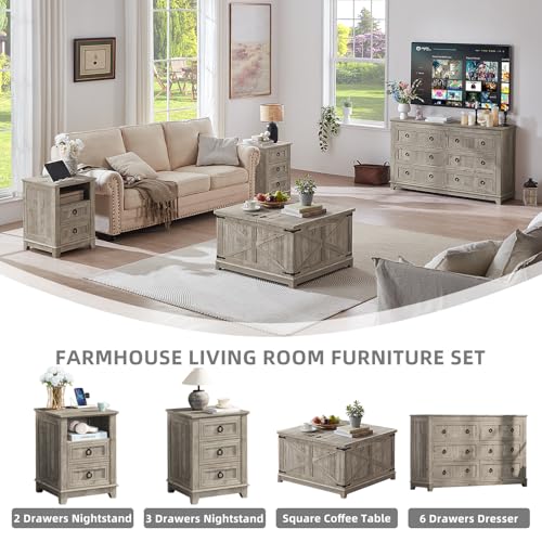Joaxswe Farmhouse Coffee Table with Hidden Storage Organizer, Modern Square Large Center Table, Wood Farm House Low Rustic Light Oak Living Room Tables with Hinged Lift Top for Home, Office - color: Light Oak, style: With Legs