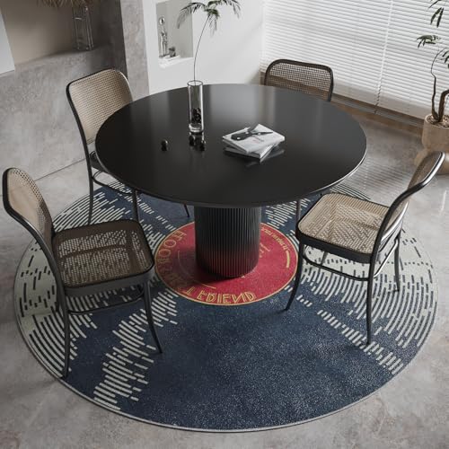 Vinyl Record 6ft Round Rug, Non-Slip Round Washable Rug for Living Room, Bedroom, Dining Room Table,Large Circle Rugs,Ultra Soft Carpet Circle for Home Decor Aesthetic,Low-Pile&Vintage Circular Rugs - size: 6' (Round)