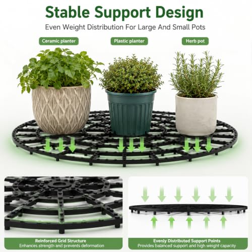 10 PCS Plant Risers for Pots, 11 Inch Plant Level Pot Elevator, Patio & Deck Floor Protector Base, Adjustable Planter Pot Trivets Stands for Indoor Outdoor Garden