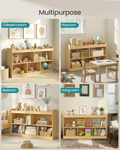 SONGMICS Kids' Toy Storage Shelf, Montessori Shelf with 5 Compartments | Storage Unit for Children's Room Playroom, Beech Beige, CUSTOS Collection, UGKR052YZ01