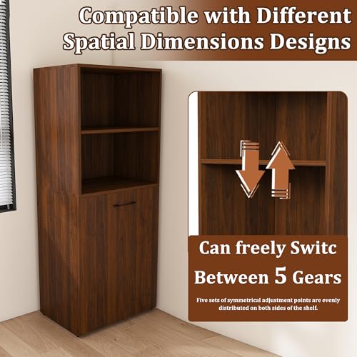 Foldable Office Desk, Fold Out Convertible Hidden Murphy Computer Desk with Storage Shelves, Multi-Function Folding Writing Table for for Small Spaces, Home Office (Walnut) - color: Walnut-a