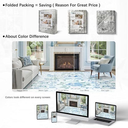 DCX floralbow-bluek Area Rugs3x5 - color: Blue, size: 3' x 5' (Rectangular)