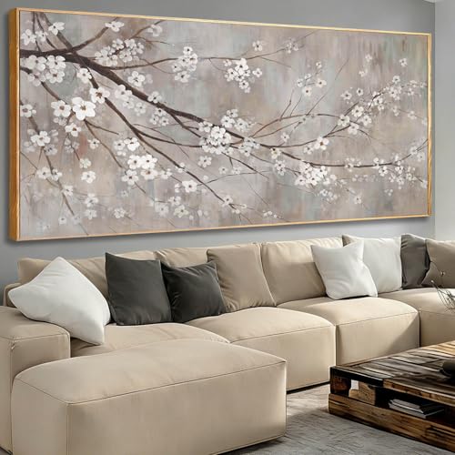 XIANSHOU Brown Wood Wall Decor Vintage Art Poster Plum Blossom Decorative Painting 40"x86" Kitchen Artwork Large Pictures for Living Room - color: Brown, size: 86"L x 40"W
