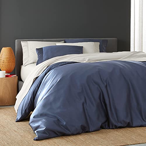 DOZ Duvet Cover Set, 100% Viscose derived from Bamboo, Organically Grown, Buttery Soft, Cooling Duvet Covers, High GSM, 1 Duvet Cover and 1 Pillowcase, 70"x90" (Sapphire, Twin/Twin XL) - color: Sapphire, size: Twin/Twin XL