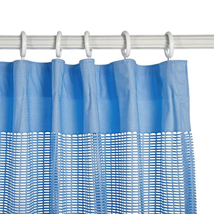 5ft Wide x 8ft Tall Room Divider Privacy Partation Curtains | 1 Panel, Blue, Cubicle Curtain With Flexible Flat Hooks, Privacy Screen, 96 Inches Long, 60W x 96L - color: Blue, size: 60"W x 96"L (Pack of 1)