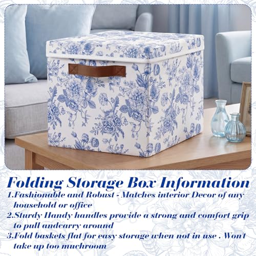 2 Pack Large Storage Bins, Lidded, 14x10x9.5 Inch, Blue - size: 14x10x9.5 Inch, style: Lidded