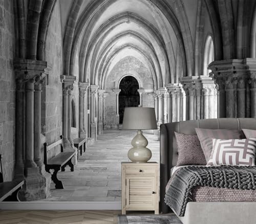 Eierme-Vaulted Ceiling Inside the Monastery, Panoramic View of Beautiful Arcades Peel and Stick 137" x 102" - color: No.10, size: 137" x 102"