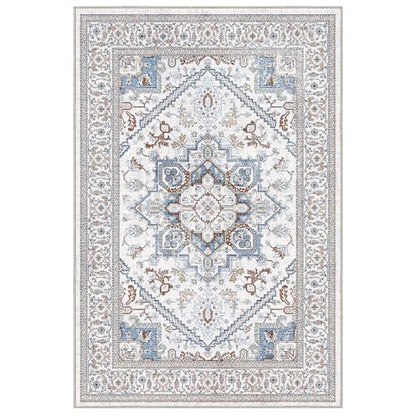 OPPODREAM Soft Area Rugs 2x3, Persian-Inspired Washable Rug, Cream White & Blue - color: Cream White & Blue, size: 2' x 3' (Rectangular)