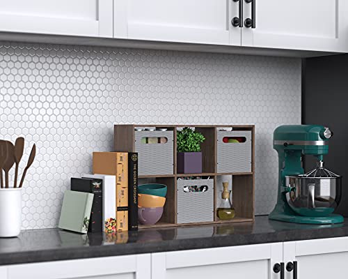 ClosetMaid Mini 6-Cube Desktop or Wall Mount Organizer, Weathered Teak - color: Weathered Teak