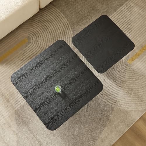 Nesting Coffee Table Set of 2 with Wavy Fluted Base, Black | 31.5" & 21.65", 2PCS Center Tables, Square Tea Table, Easy to Assemble, Mid-Century Modern, for Living Room Office - color: 31.5" & 21.65" - Black