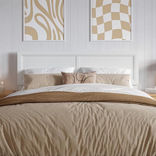 AFI, Sophia Adjustable Modern Full Wood Headboard, White - color: White, size: Full