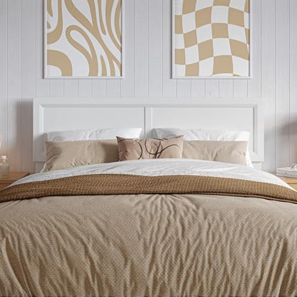 AFI, Sophia Adjustable Modern Full Wood Headboard, White - color: White, size: Full