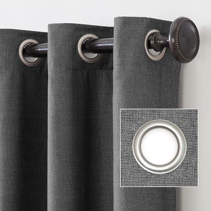 Sun Zero Columbia 2-pack Thermal Energy Saving Total Blackout Grommet Curtain Panel Pair, 50" x 63", Charcoal Gray - color: Charcoal Gray, size: 50"W x 63"L (Pack of 2)