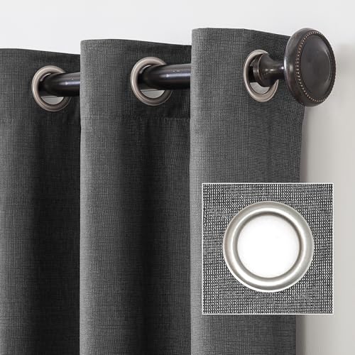 Sun Zero Columbia 2-Pack Thermal Energy Saving 100% Blackout Grommet Curtain Panel Pair, 50" x 84", Charcoal Gray - color: Charcoal Gray, size: 50"W x 84"L (Pack of 2)