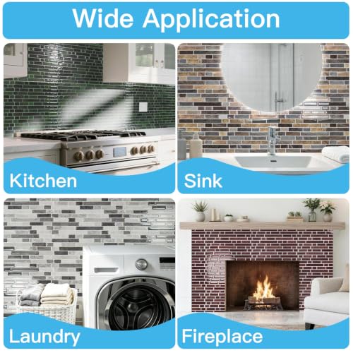 Art3d 10-Sheet Heavy-Duty Peel and Stick Backsplash, Waterproof Wall Tiles Stick on Kitchen Backsplash Living Space, Dark Burgundy - color: Dark Burgundy, size: 12 x 12 Inch
