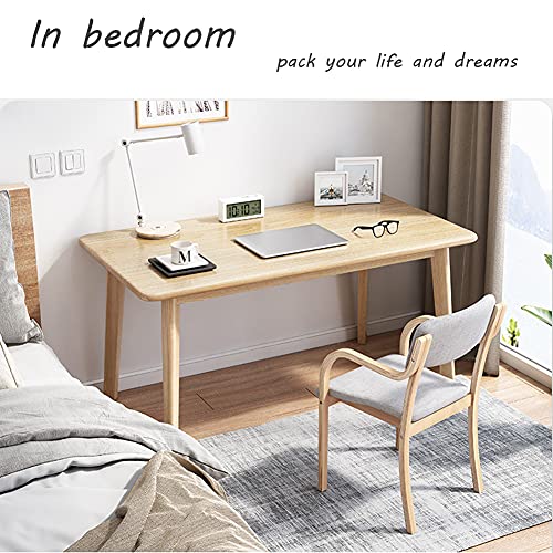 IOTXY Simple Wooden Writing Desk - Modern Minimalist Style PC Laptop Computer Workbench with Solid Wood Legs, 39" W Home Office Work Table for TV Stand Music Video Live Broadcast Workstation, Walnut | Nordic Minimalist Style, MDF Tabletop, Solid Wood Legs