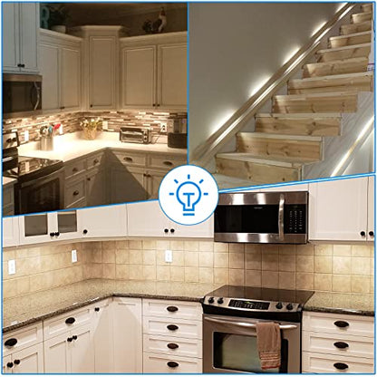 Kitchen Under Cabinet LED Lighting Kit, Super Bright, 6 PCS 12 Inches Light Bars, Plug-in or Hardwire Power Adapter, 31W 2000 Lumen, for Cabinet Counter Shelf Workbench (Daylight White 5000K) - color: White Cable-Daylight White 5000K
